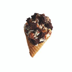 Helado con topping